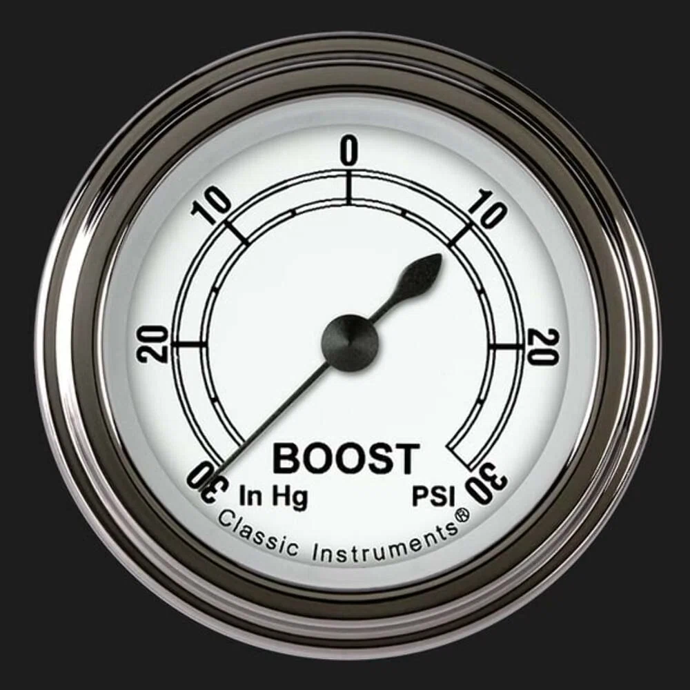 Classic White 2 1_8_ Boost_Vac Gauge CW141SLF